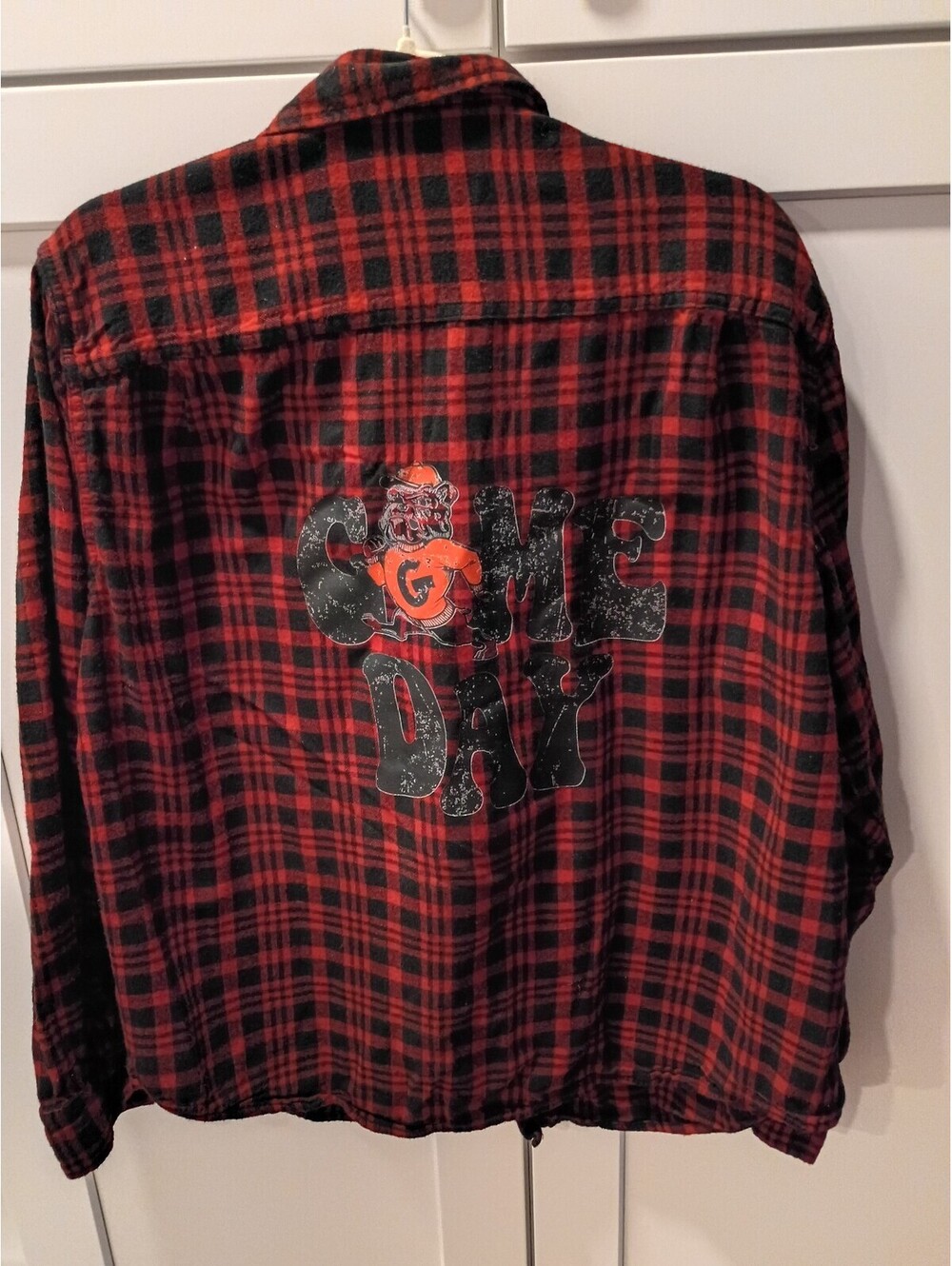 George Red and Black Plaid Flannel Shirt XL